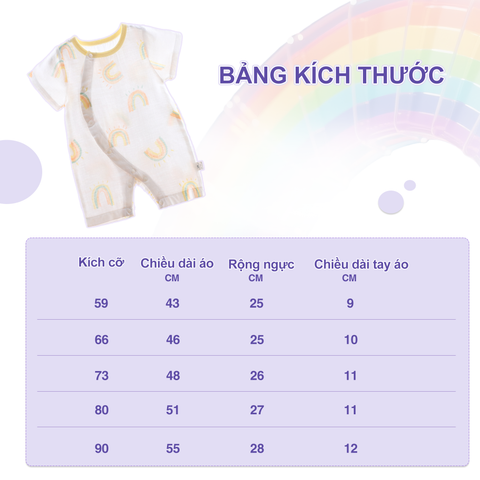  Bodysuit ngắn tay đùi cộc cotton sợi tre cho bé trai bé gái nhiều màu 0-24 tháng 