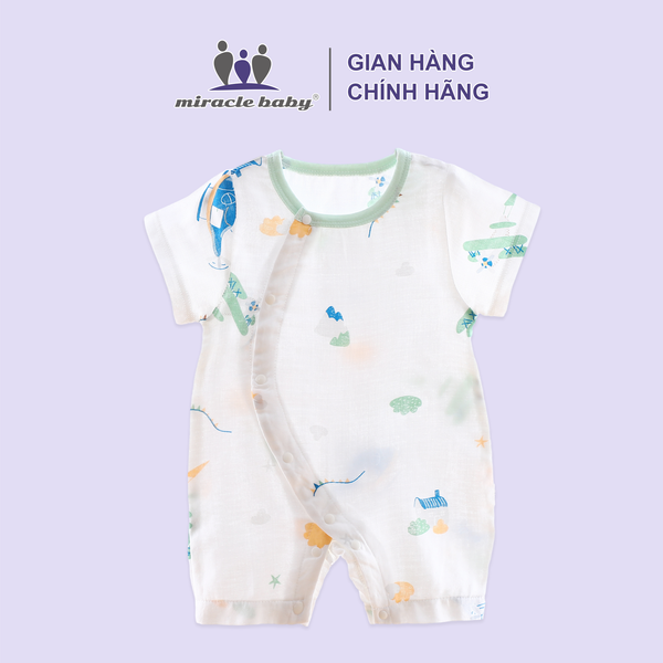  Bodysuit ngắn tay đùi cộc cotton sợi tre cho bé trai bé gái nhiều màu 0-24 tháng 