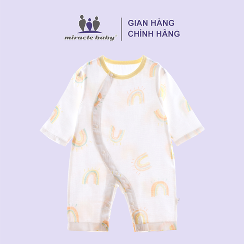  Bodysuit dài tay cotton sợi tre cho bé trai bé gái nhiều màu 0-24 tháng thoáng khí mát mẻ kháng khuẩn 