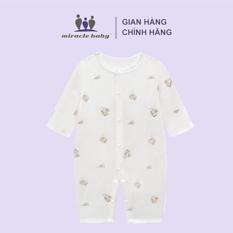  Bodysuit dài tay cotton cho bé 0-24 tháng 100%cotton có lỗ thoát khí 