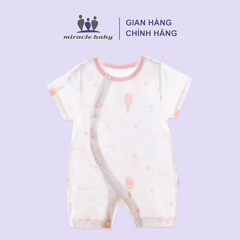  Bodysuit ngắn tay đùi cộc cotton sợi tre cho bé trai bé gái nhiều màu 0-24 tháng 