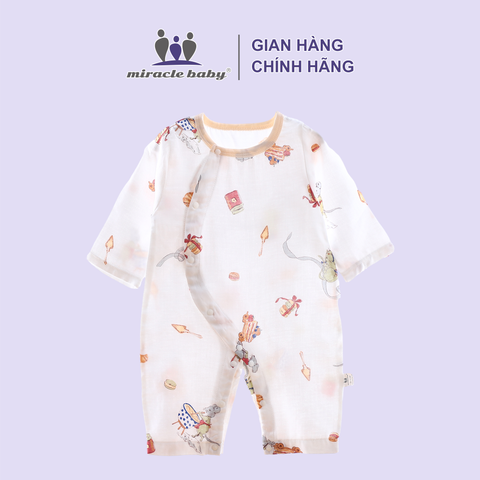  Bodysuit dài tay cotton sợi tre cho bé trai bé gái nhiều màu 0-24 tháng thoáng khí mát mẻ kháng khuẩn 