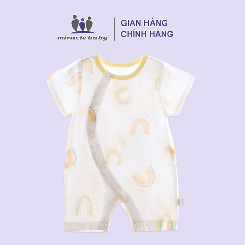  Bodysuit ngắn tay đùi cộc cotton sợi tre cho bé trai bé gái nhiều màu 0-24 tháng 