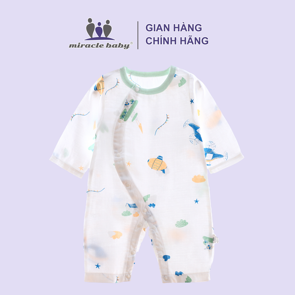  Bodysuit dài tay cotton sợi tre cho bé trai bé gái nhiều màu 0-24 tháng thoáng khí mát mẻ kháng khuẩn 