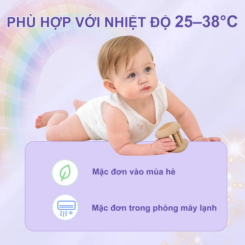  Set 3 Bodysuit không tay cho bé 3-24 tháng cotton100% mỏng nhẹ thoáng khí hiên bản mỏng cho mùa hè 