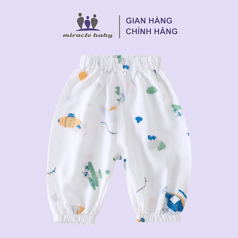  Quần dài cotton sợi tre cho bé 0-12 tháng thoáng khí thoải mái kháng khuẩn 