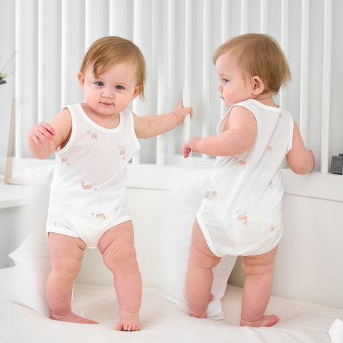  Set 3 Bodysuit không tay cho bé 3-24 tháng cotton100% mỏng nhẹ thoáng khí hiên bản mỏng cho mùa hè 