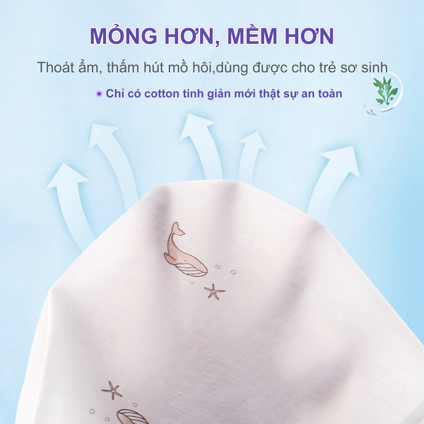  Set 3 Bodysuit dài tay cho bé 0-12 tháng cotton 100% mỏng nhẹ thoáng khí tạm biệt rôm sảy 
