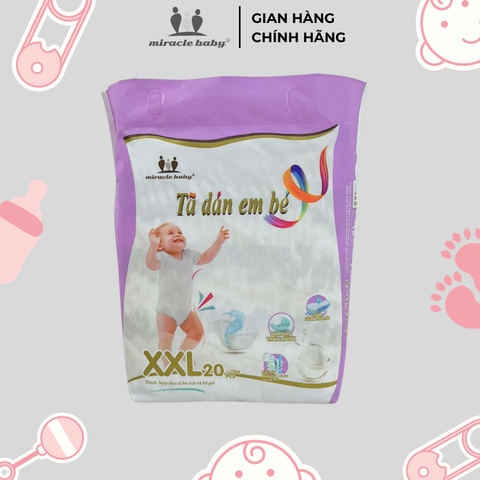  【Đại khuyến mãi trong năm】MiracleBaby - Tã dán tơ tằm size S/M/L/XL/XXL cho bé từ 4 - 17kg 