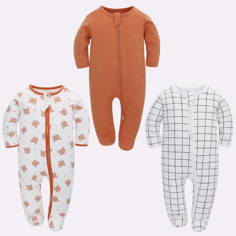  Bodysuit áo quần liền thân DÂY KÉO cho bé chất liệu Cotton thương hiệu Miraclebaby từ 0 đến 12 tháng tuổi 