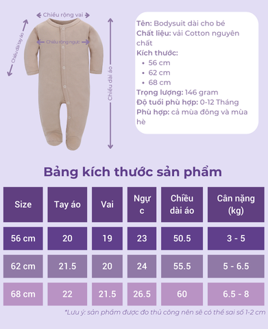  Bodysuit áo quần liền thân NÚT BẤM cho bé chất liệu Cotton thương hiệu Miraclebaby từ 1 đến 7 tháng tuổi 