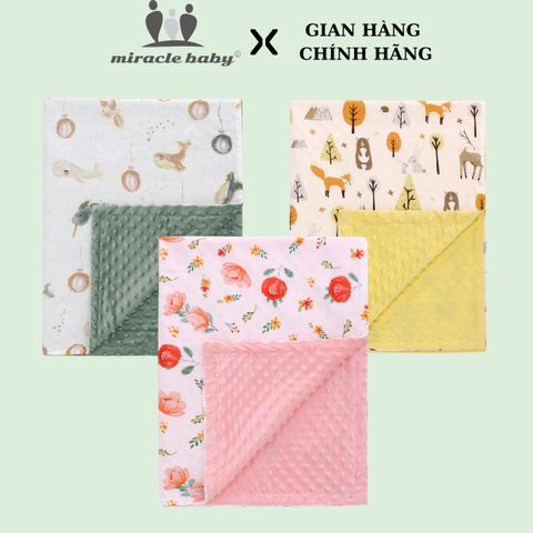  Chăn cotton 2 lớp Miraclebaby hạt đậu mềm cho bé 100*75cm chất lượng 