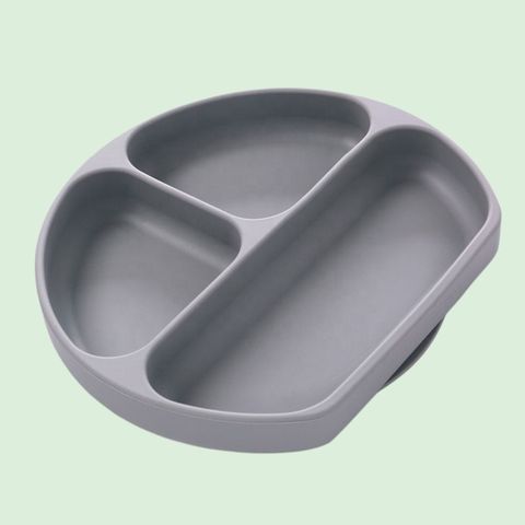  Miracle Baby - Khay ăn dặm Silicon cho bé từ 5 tháng tuổi có đế hít chống trượt, Khay ăn dặm Silicone cho bé 