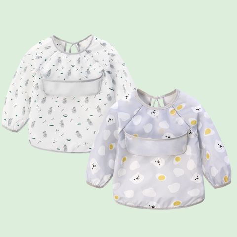  [COMBO] Áo yếm ăn dặm Miracle Baby tay dài  set 2 cái có máng hứng chống thấm sạch sẽ, an toàn cho bé từ 6 tháng tuổi - 4 tuổi 