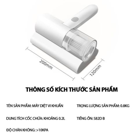  MiracleBaby - Máy hút bụi diệt khuẩn nệm giường bằng tia UV, hút ẩm không khí, chăn ga, ghế sofa 