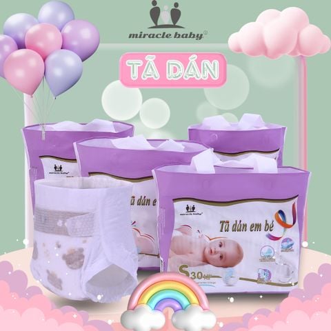  【Đại khuyến mãi trong năm】MiracleBaby - Tã dán tơ tằm size S/M/L/XL/XXL cho bé từ 4 - 17kg 