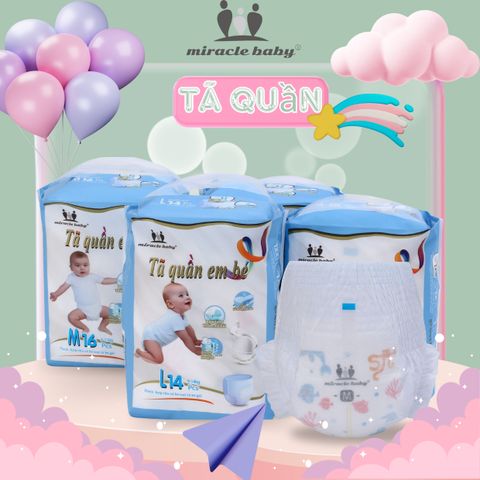 【Đại khuyến mãi trong năm】MiracleBaby - Tã quần tơ tằm size M/L/XL/XXL cho bé 