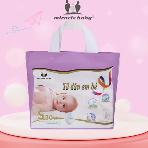  【Đại khuyến mãi trong năm】MiracleBaby - Tã dán tơ tằm size S/M/L/XL/XXL cho bé từ 4 - 17kg 