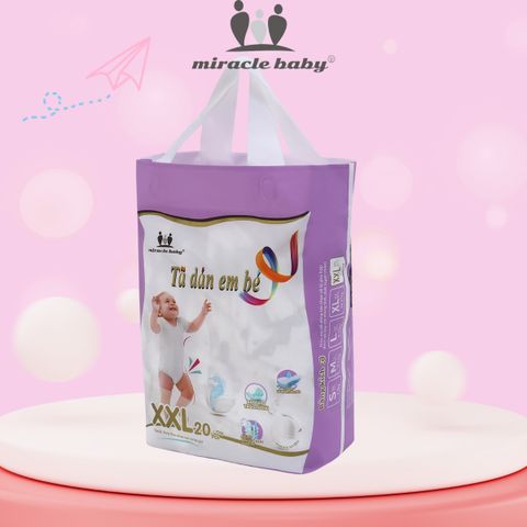  【Đại khuyến mãi trong năm】MiracleBaby - Tã dán tơ tằm size S/M/L/XL/XXL cho bé từ 4 - 17kg 