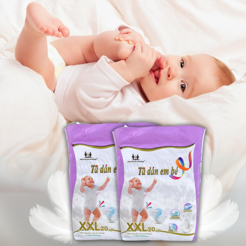  【Đại khuyến mãi trong năm】MiracleBaby - Tã dán tơ tằm size S/M/L/XL/XXL cho bé từ 4 - 17kg 