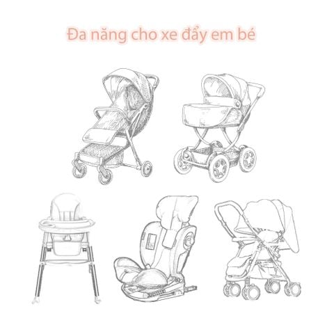  Tấm lót xe đẩy Miraclebaby cho bé cotton mềm mại, thoáng khí, phong cách dễ thương 