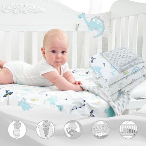  Chăn cotton 2 lớp Miraclebaby hạt đậu mềm cho bé 100*75cm chất lượng 