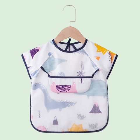  Áo yếm ăn dặm Miraclebaby cộc tay có máng hứng chống thấm sạch sẽ, an toàn cho bé từ 6 -36 tháng 