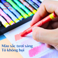(Mẫu Mới) Bút sáp màu Queen (Nữ Hoàng) - Hộp giấy 12 màu/18 màu/24 màu - Tặng 1 ảnh hoạt hình & Giấy Tô Màu