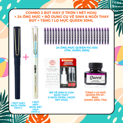 Combo bút máy và mực bút máy Queen (3 combo siêu ưu đãi hè)