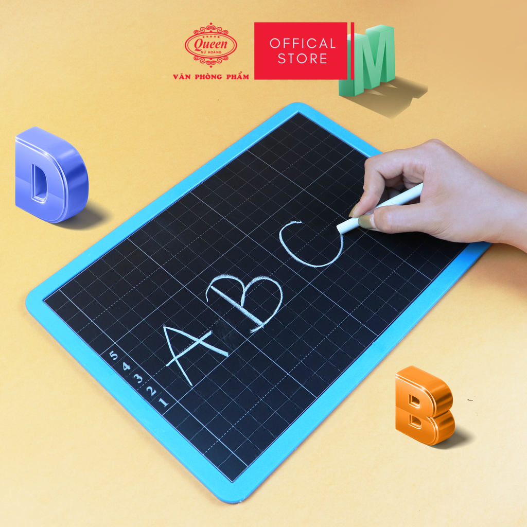 Bảng bộ 2 mặt kèm bút viết bảng Queen - BS02 - Khổ A4