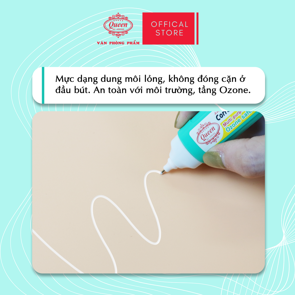 Bút xóa nước Queen (Nữ Hoàng) - 12ML - CHÍNH HÃNG - CRP01