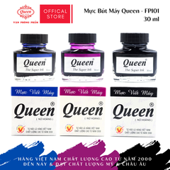 Mực bút máy Queen (Nữ Hoàng) - Chính hãng - Xanh - Đen - Tím - 30ml