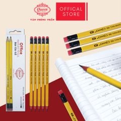 Bút chì 2B Queen (Nữ Hoàng) - CHÍNH HÃNG - Thân Màu Vàng/Đầu Bôi - Office Partner PC980 - 1 Chiếc