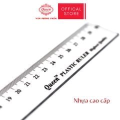 Thước nhựa 30cm - Màu Trắng Trong/Xanh/Xanh Lá/Hồng - Queen (Nữ Hoàng)