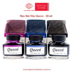 Mực bút máy Queen (Nữ Hoàng) - Chính hãng - Xanh - Đen - Tím - 30ml