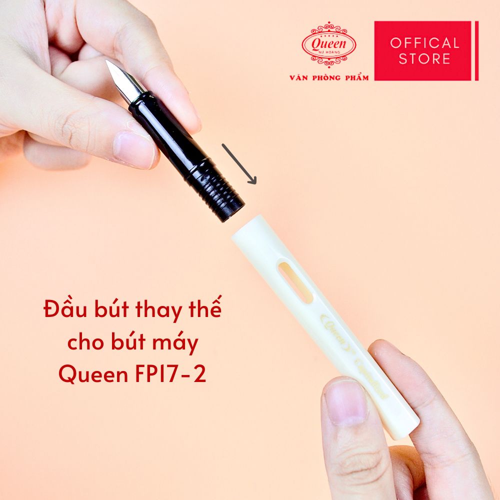 Bộ phụ kiện vệ sinh và ngòi thay bút máy Queen (Dụng cụ hút xã mực, ngòi thay nét trơn, ngòi thay nét thanh đậm) FPA-01