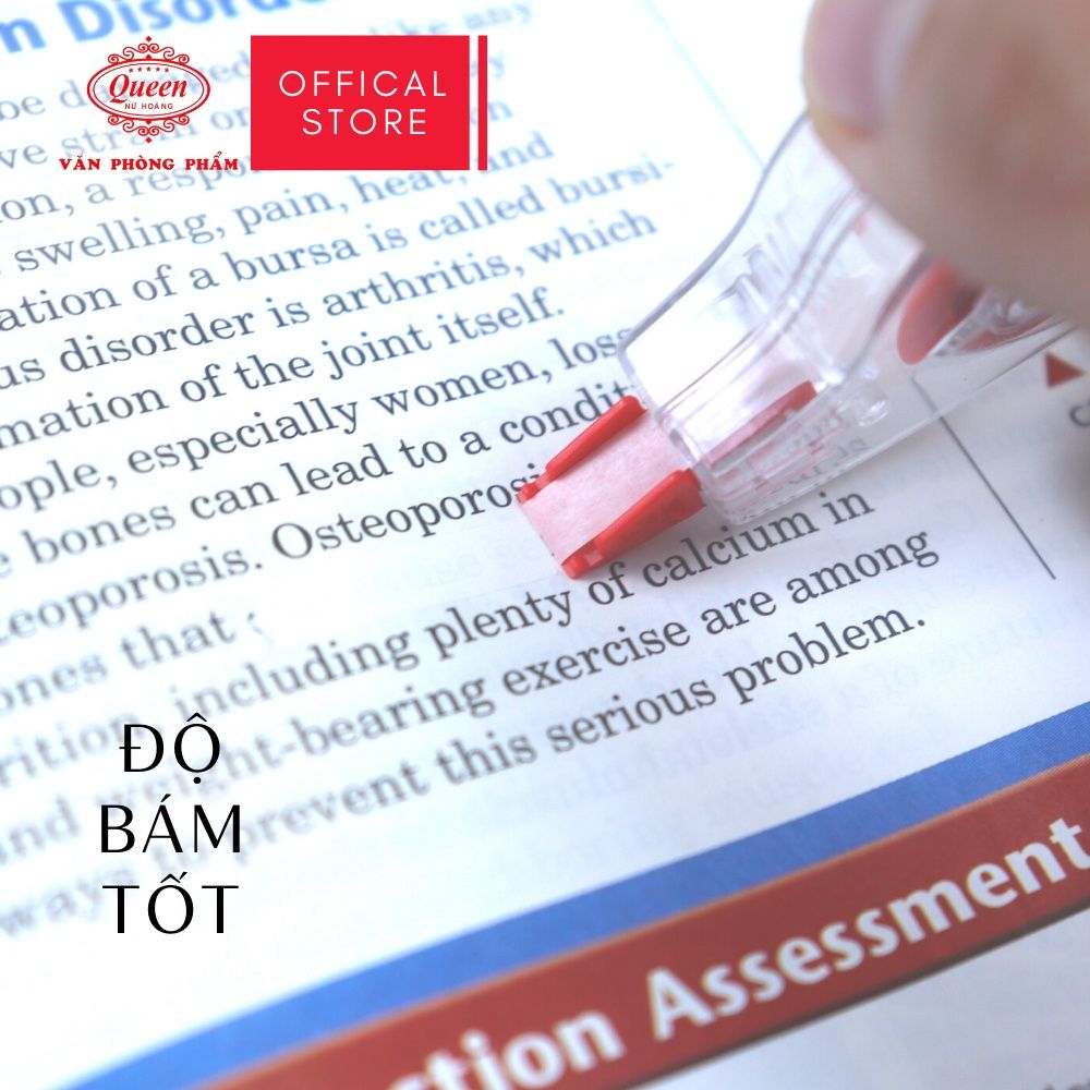 Bút xóa băng Queen (Nữ Hoàng) - CRT01 (12M) - Chính Hãng - 1 Cái - 12 Cái/hộp (Giá Sĩ - Màu Ngẫu Nhiên)
