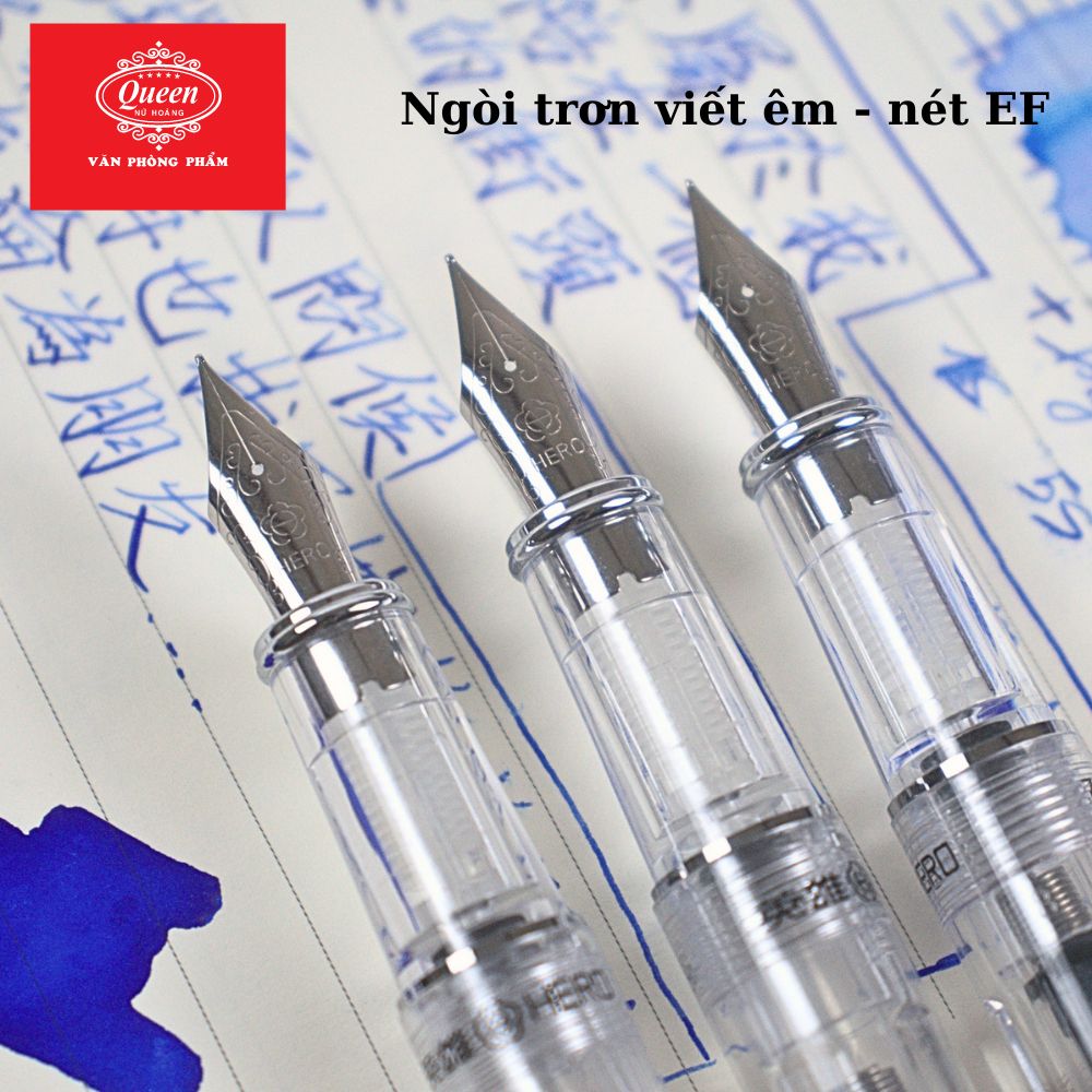 Bút máy Hero 709 - Chính hãng - Xanh/Đen/Tím