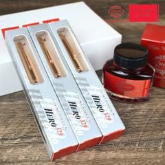 Bút máy Hero 329 chính hãng - Phiên bản quốc tế - Màu Xanh Lá/Đỏ/Đen - 1 Cây