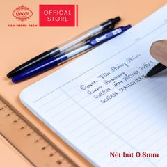 Bút bi Queen (Nữ Hoàng) - Đầu bi 0.8mm - Màu Xanh/Đen - (5 Bút cùng màu) hoặc 1 Hộp (giá sĩ) - CHÍNH HÃNG - 720C