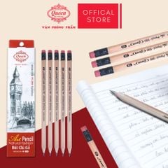 Bút chì 2B Queen (Nữ Hoàng) - CHÍNH HÃNG - Thân Gỗ - 2B Art Pencil  PC-990 - 1 Chiếc