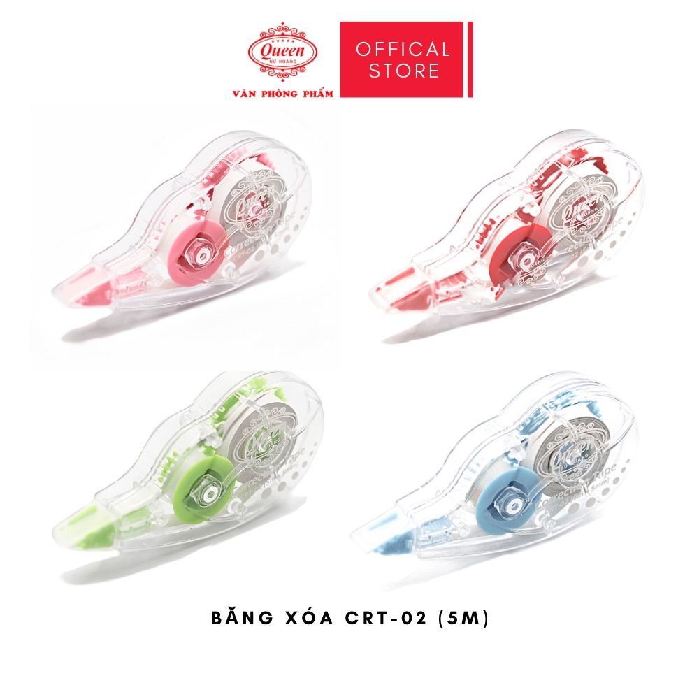 Bút xóa băng Queen (Nữ Hoàng) - CRT02 (5M) - Chính Hãng -1 cái - 24 cái/hộp (Giá Sĩ)