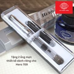 Bút máy Hero 709 - Chính hãng - Xanh/Đen/Tím