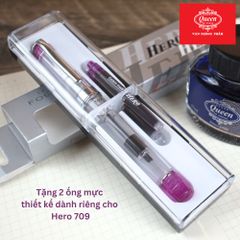 Bút máy Hero 709 - Chính hãng - Xanh/Đen/Tím