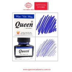 Mực bút máy Queen (Nữ Hoàng) - Chính hãng - Xanh - Đen - Tím - 30ml