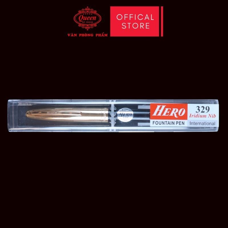 Bút máy Hero 329 chính hãng - Phiên bản quốc tế - Màu Xanh Lá/Đỏ/Đen - 1 Cây