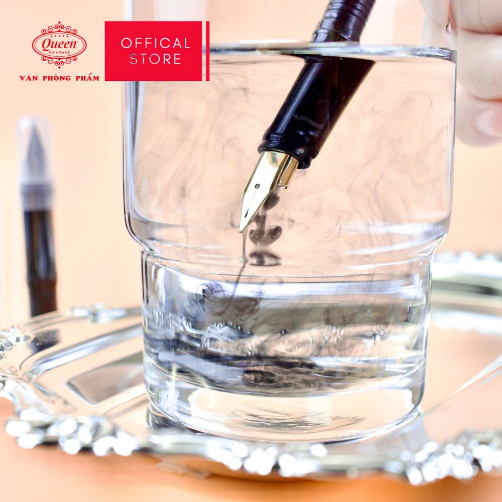 Bộ phụ kiện vệ sinh và ngòi thay bút máy Queen (Dụng cụ hút xã mực, ngòi thay nét trơn, ngòi thay nét thanh đậm) FPA-01