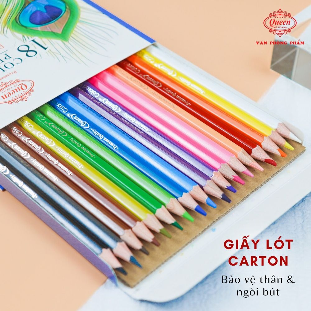Bút chì màu Queen (Nữ Hoàng) - 12/18/24 Màu - CP-H12/CP-H18/CP-H24 - Chính Hãng