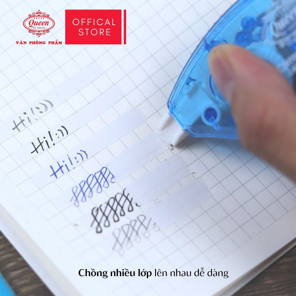 Bút xóa băng Queen (Nữ Hoàng) - CRT03 (10M) - Chính Hãng - 1 Cái - 12 Cái/Hộp (Giá Sĩ)