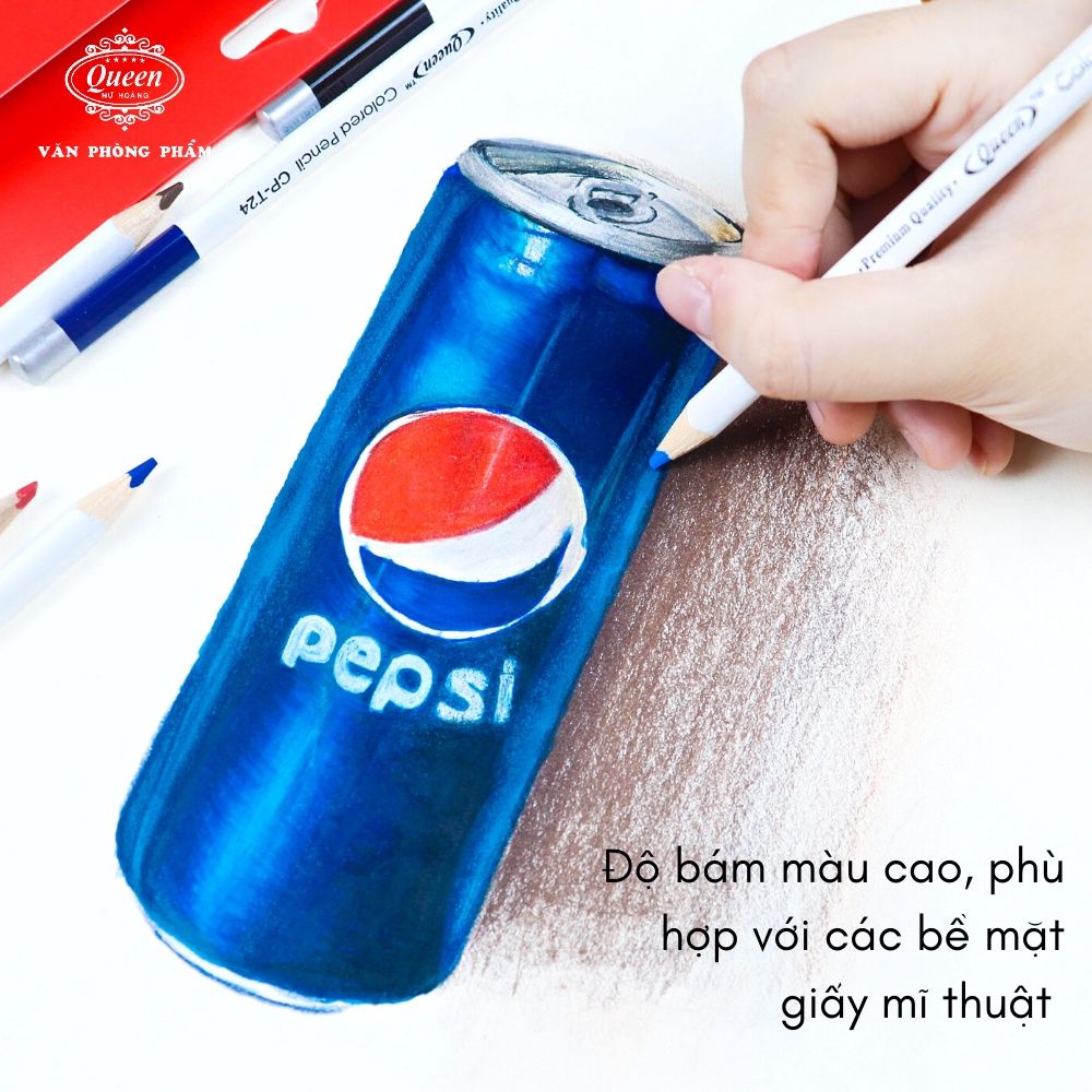 Bút chì màu Queen (Nữ Hoàng) 12/24 Màu - Chính Hãng - CPT12/24